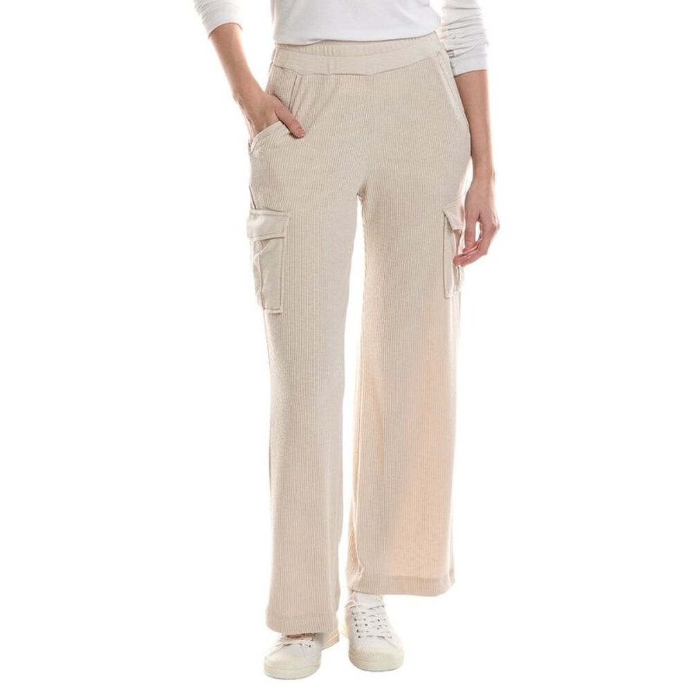 Michael Stars Womens  Avery Ribbed Cargo Pant, White
